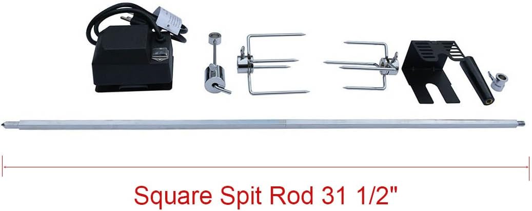 onlyfire 6021 Universal Grills Rotisserie Kit for Use with Most 2-3 Burners(Excluding Weber Gas Grill), 31 1/2 Inch Square Spit Rod, 110V Electric Motor : Garden & Outdoor