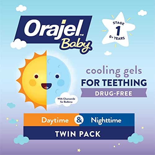 Orajel Baby NonMedicated Cooling Gel Day & Night 0.18 Ounce (3 Pack