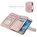 UrbanDrama for Samsung Galaxy J7 2015 Case Galaxy J7 Wallet Case, Glitter Shiny Faux Leather Magnetic Closure 9 Credit Card Slots Cash Holder Protective Case for Samsung J7 5.5 inch, Rose Gold