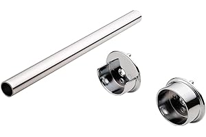 TOP SHELF HARDWARE Premium 1 5/16 Inch Diameter Round Wardrobe Tube Closet Rod with End Supports (Chrome, 30" Wide Space)