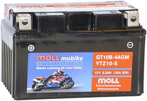 Moll Mobike AGM Motorcycle Battery (8.6 Ah 8,5AH 12 V 130 A – GT10B 4