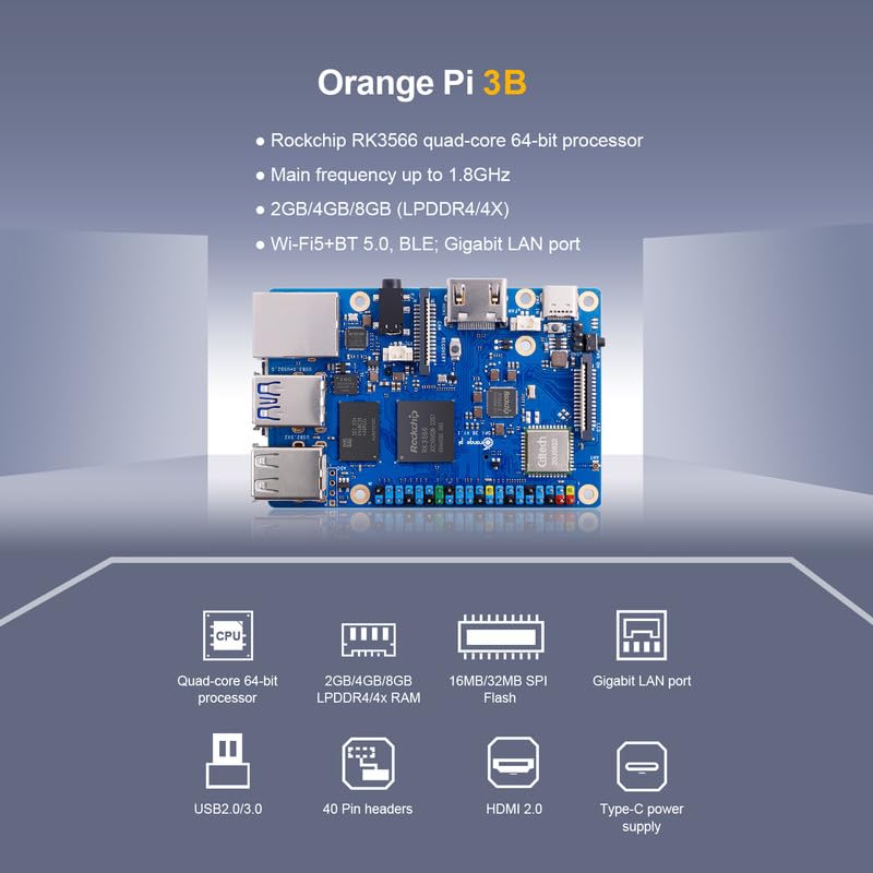Mua Orange Pi 3B 8GB with 256GB eMMC Module Rockchip RK3566 Quad-Core ...