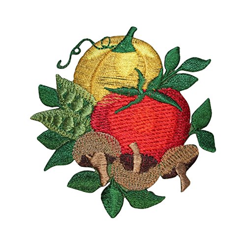 ID 1409 Tomatoes With Mushrooms Patch Grow Veggies Embroidered Iron On Applique