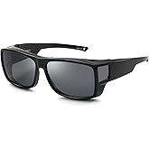 CAXMAN Fit Over Glasses Sunglasses Polarized Wrap Around Sunglasses with Side Window Shields for Full Protection