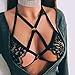 Challyhope Harness Bra, Women Sexy Lace Bandage Triangle Bra Vest Corset Push Up Bralette Bustier Crop Tops (M, Black)