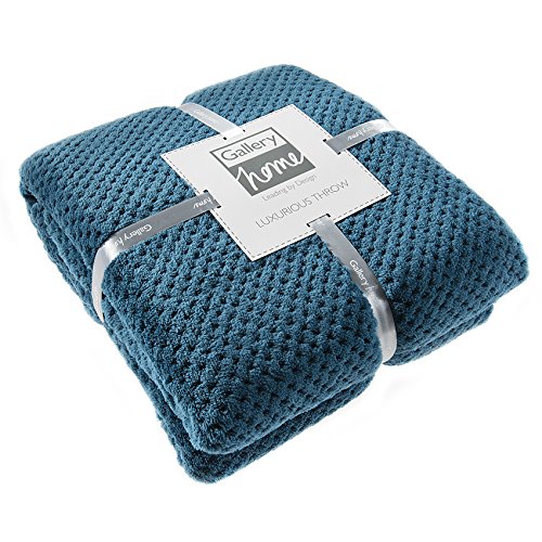 Gallery Direct 200 x 150 x 15 cm Waffle Throw, Teal Amazon.co.uk