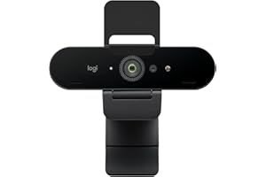Logitech Brio 4K Webcam, Video Calling, Noise-Cancelling mic, HD Auto Light Correction, Wide Field of View, Works with Micros