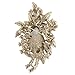 EVER FAITH Women's Rhinestone Crystal Vintage Style Flower Teardrop Brooch Pendant Green Gold-Tone