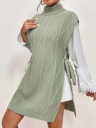 JINMEIXIANG Women's Sweater Undershirt 1pc Turtleneck Knot Side