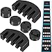 Jetec 7 Pieces Rubber Violin Practice Mute Set, Included 2 x Claw Style Mute and 4 x Round Tourte Style Mute and 1 x Violin Note Sticker for 4/4 Violin, Black