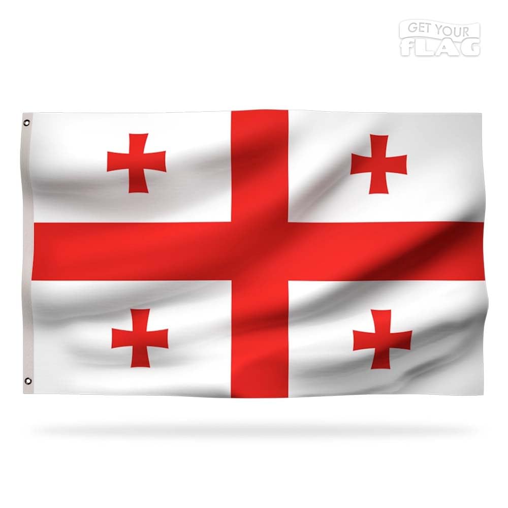 Premium Georgia Flag 150x90cm - Very Resistant and Excellent Quality Georgian flag with 2 metal eyelets - Be proud of your colors ! — image 1