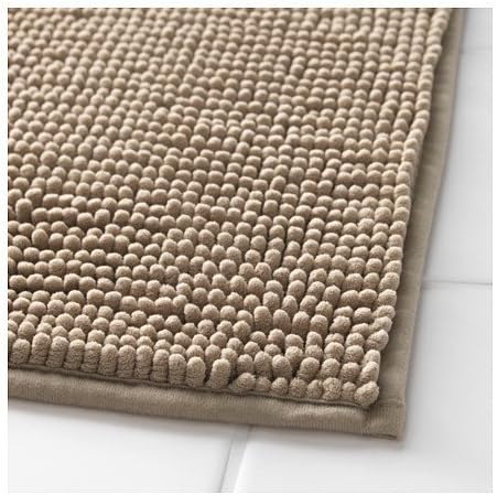 Klickpick Designs Bath Mats Super soft Bath Mat Chenille Bath Rugs Microfiber shaggy Bathroom mat Non Slip Bathroom Rug High Absorbent Bath Rug with Non Skid Backing- Beige,20x32 Inches