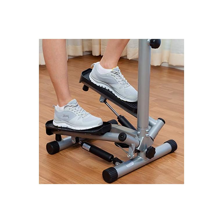 sunny health & fitness twisting stair stepper with bands