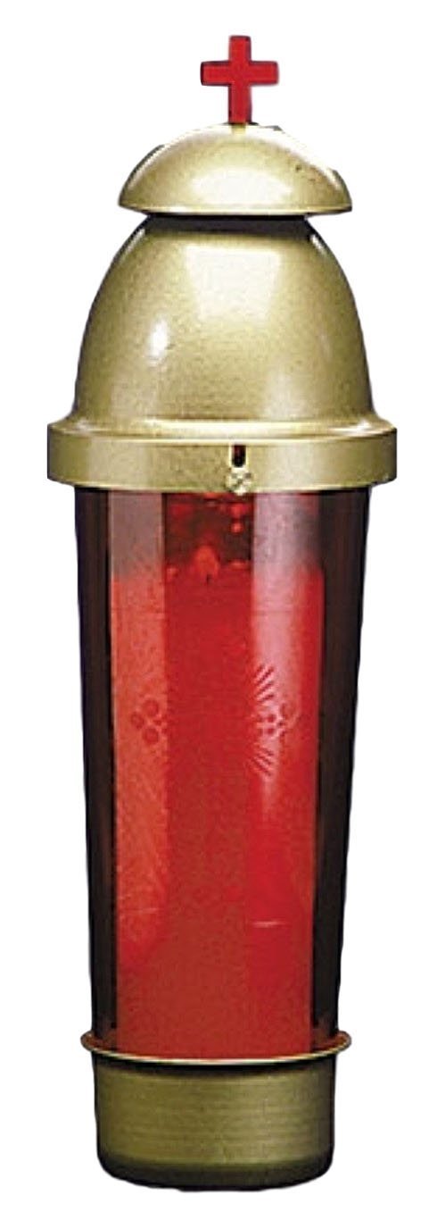 Church Supply Warehouse Red Cemetery Light with Gold Dome