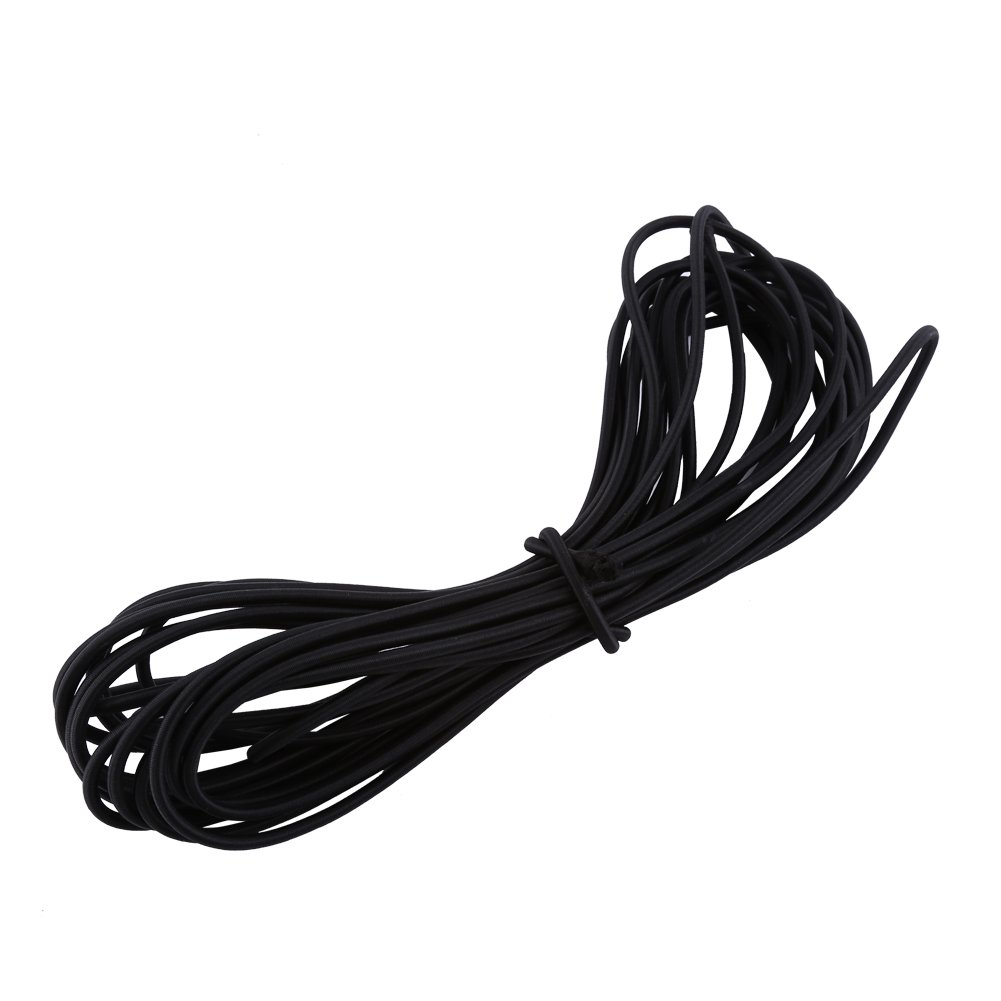 Walfront 4mm Elastic Stretch Bungee Rope 10 Meters Down Stretch Rope Shock Cord Tie for DIY Craft Making (Black)