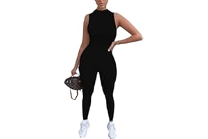 LuFeng Women's Sexy Sleeveless Zipper Bodycon Party Club Long Rompers Jumpsuit