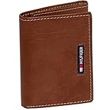 Tommy Hilfiger Men's Leather Embroidered Logo Trifold Wallet