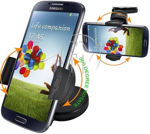 Hostey Support de voiture à ventouse Fixation pare-brise Rotation 360° Pour Samsung Galaxy S4 SIV i9500
