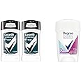 Degree Men Antiperspirant Deodorant Black+White 2 Count 2.7 oz & Degree Women Clinical Protection Antiperspirant Deodorant 1.7 oz Bundle