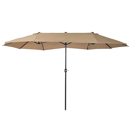 Outsunny 4 6m Patio Double Designed Sun Umbrella Large Garden