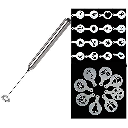 RayLineDo Stainless Steel Electric Milk Frother Handheld Coffee Foam Maker Whisk Battery Operated + RayLineDo Stainless Steel Electric Milk Frother Handheld Coffee Foam Maker Whisk Battery Operated +