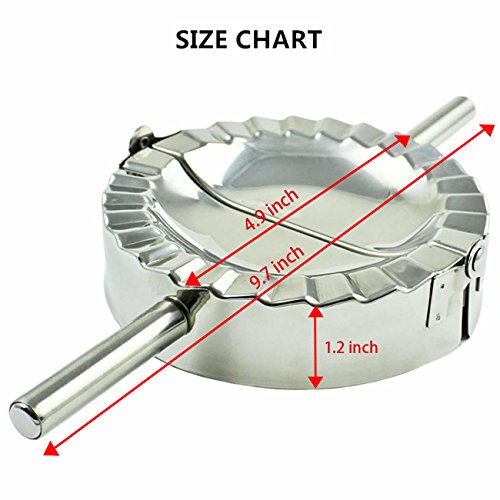 Home Servz Food Grade 304 Stainless Steel Ravioli Maker Pierogi Dumpling Mold - Dough Press Cutter - Pie Crimper Kitchen Wrapper Pastry Tool(5 inch)