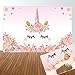 Allenjoy 5x3ft Photography Unicorn Birthday Party Photo Backdrop Sweet Pink Girls Baby Shower Decor Background Newborn Child Pastel Color Photo Portrait Stduio Background Dessert Table