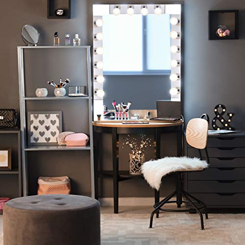 Dysmio Lighting Four Light Vanity Strip - Hollywood Style Mirror Fixture with Chrome Plates - Salon-Grade Accessories for Bedroom, Bathroom, Dressing Room, Makeup Studio - 24 x 4.25 Inches - Set of 2