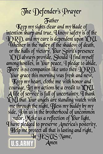 The Defender's Prayer Journal: Army Soldier's Blank Lined 6x9 150 Page Military Notebook, Logbook, D by Nimble Muse Journals