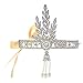 BABEYOND Bling Silver-Tone The Great Gatsby Inspired Leaf Simulated Pearl Wedding Tiara Headpiece