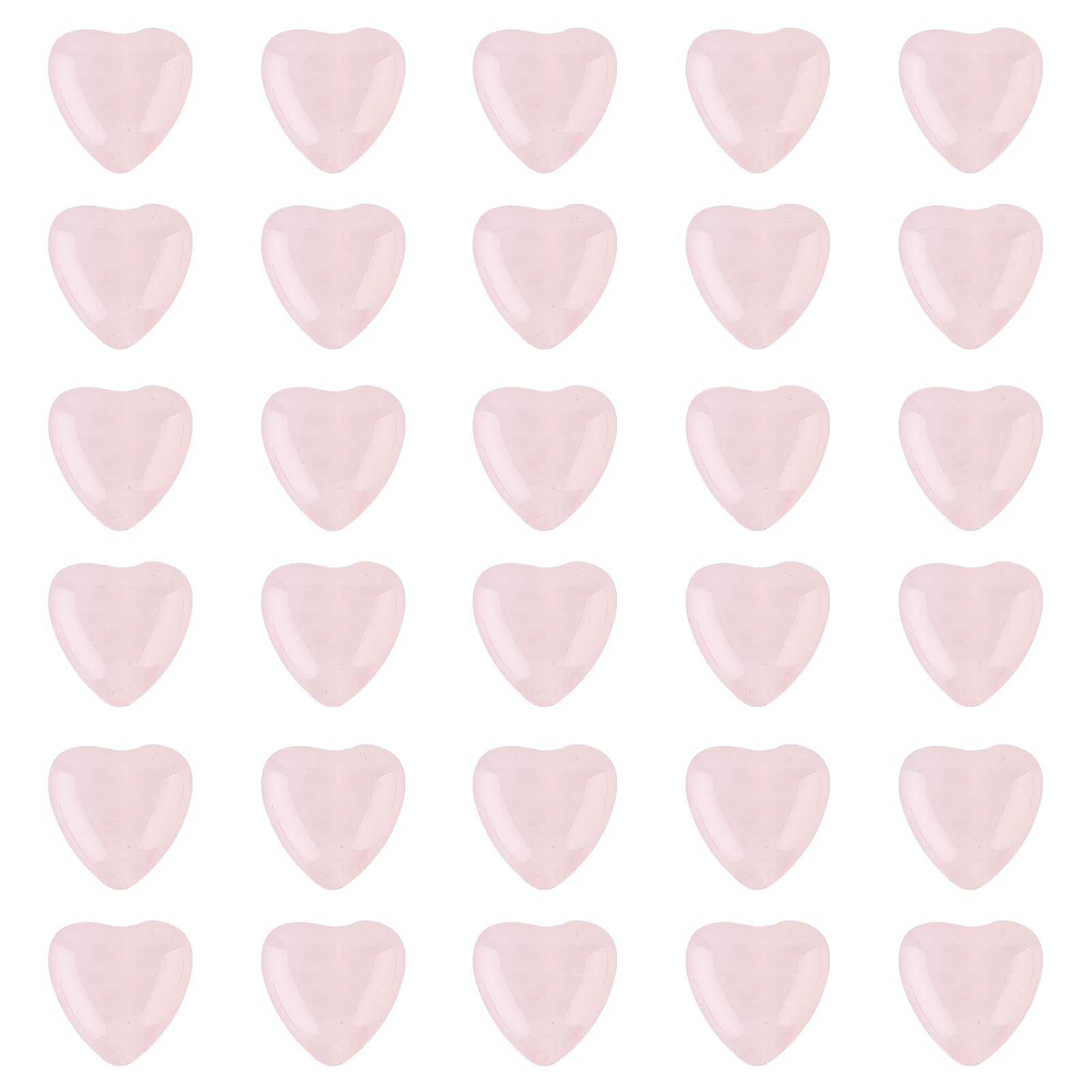 OLYCRAFT 32pcs 12mm Natural Rose Quartz Heart Shape Beads, Pink Quartz for Necklace, Bracelet, Earring DIY Jewelry Making — image 1