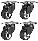 Swivel Caster Wheels Rubber Base with Top Plate & Bearing Heavy Duty with Total Lock Brake Pack of 4 Black by Online Best Service (2" NO Brake)