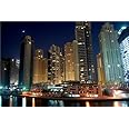 ConversationPrints DUBAI SKYLINE AT NIGHT GLOSSY POSTER PICTURE PHOTO uae arab emirates lights