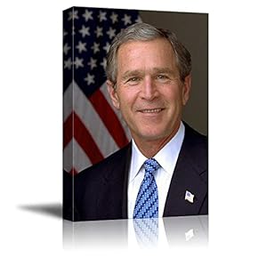 Portrait of President George W Bush - Inspirational Famous People Series | Giclee Print Canvas Wall Art. Ready to Hang - 12"x18"