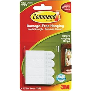 Command 3M Small Picture Hanging Strips 4 pairs (Wall Hooks for 1.8kg photoframes)