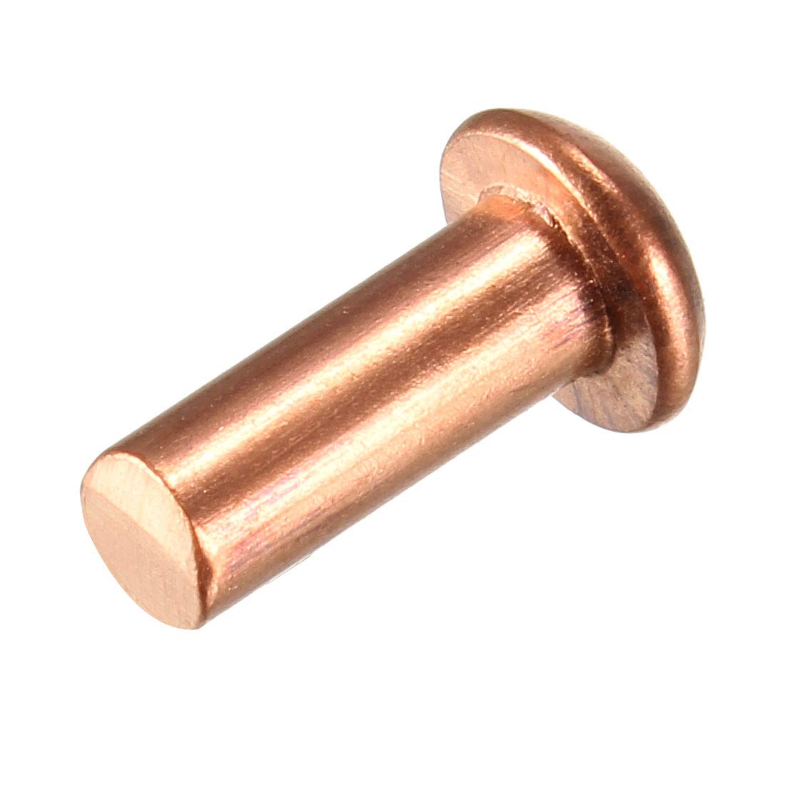sourcing map 50 Pcs 5/32" x 25/64" Round Head Copper Solid Rivets Fasteners