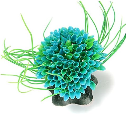Ray-JrMALL 2Pcs Artificial Water Plastic Plant Grass For Fish Tank Aquarium Decor Ornament Blue