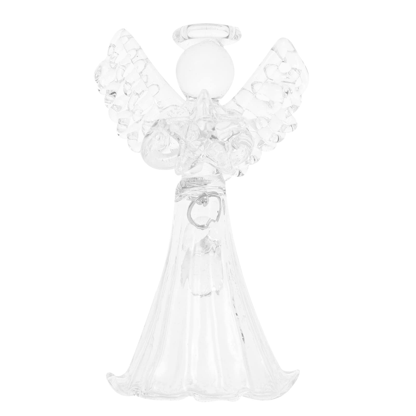 Beavorty Glass Angel Pendant for Christmas Tree Decorations Lovely Angel Design Adornment for Whispering Theme Assorted style