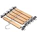 J.S. Hanger Natural Finish Wooden Pant Skirt Hangers with 2-Adjustable Anti-Rust Clips, 5-Pack