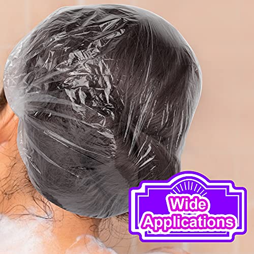 Shower Cap, LEOBRO 100 Pack Disposable Shower Caps, Clear Plastic Hair Caps, Plastic Shower Caps