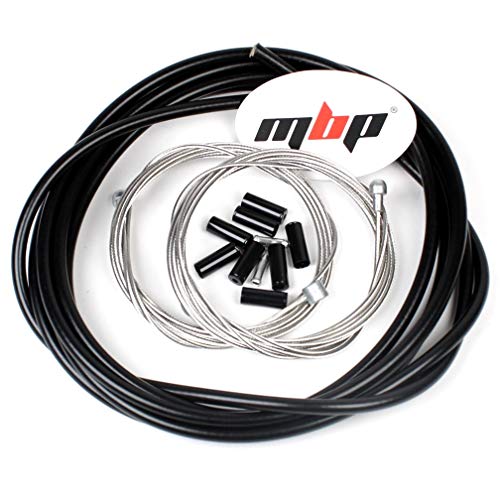 MBP Bicycle Mechanical Disc Upgrade Kit Compressionless Brake Housing for Road or MTB Front & Rear with Stainless Steel Double-Ended Cables, End Caps & End Tips