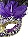 Awlsyj Women's Feather Masquerade Mask Venetian Halloween Mardi Gras Costumes Party Ball Prom Mask (Purple)