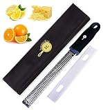 Integrity Chef PRO Citrus Zester & Cheese Grater | Ergonomic Non-Slip Grip Handle, Dishwasher Safe, Antibacterial Cover, Lemon Zester Tool | Handheld Rasp for Ginger, Garlic, Vegetables | SAVE A LIFE!