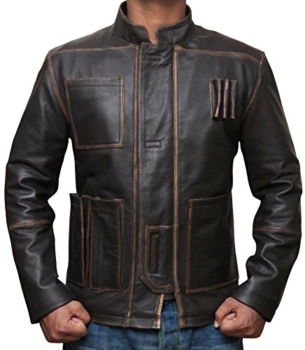 Star wars motorcycle jacket - han solo brown winter jac…