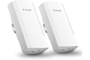 MokerLink WiFi Bridge, Wireless Outdoor CPE for PtP and PtMP Transmission, 5.8GHz 900Mbps 2-3KM Distance, with PoE Adapter, 2 Ethernet Port, 2 Pack
