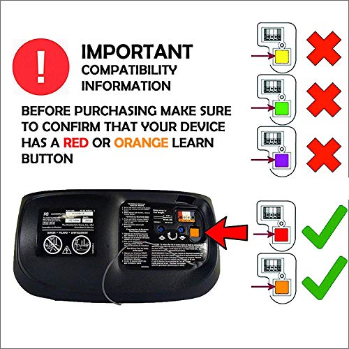 Garage Door Openers Replacement Remote 2 Pack for LiftMaster 970LM 971LM 972LM 973LM - Chamberlain 953CB - Craftsman 139.53681 Remote - Compatible with Red/Orange Learn Button 390MHz