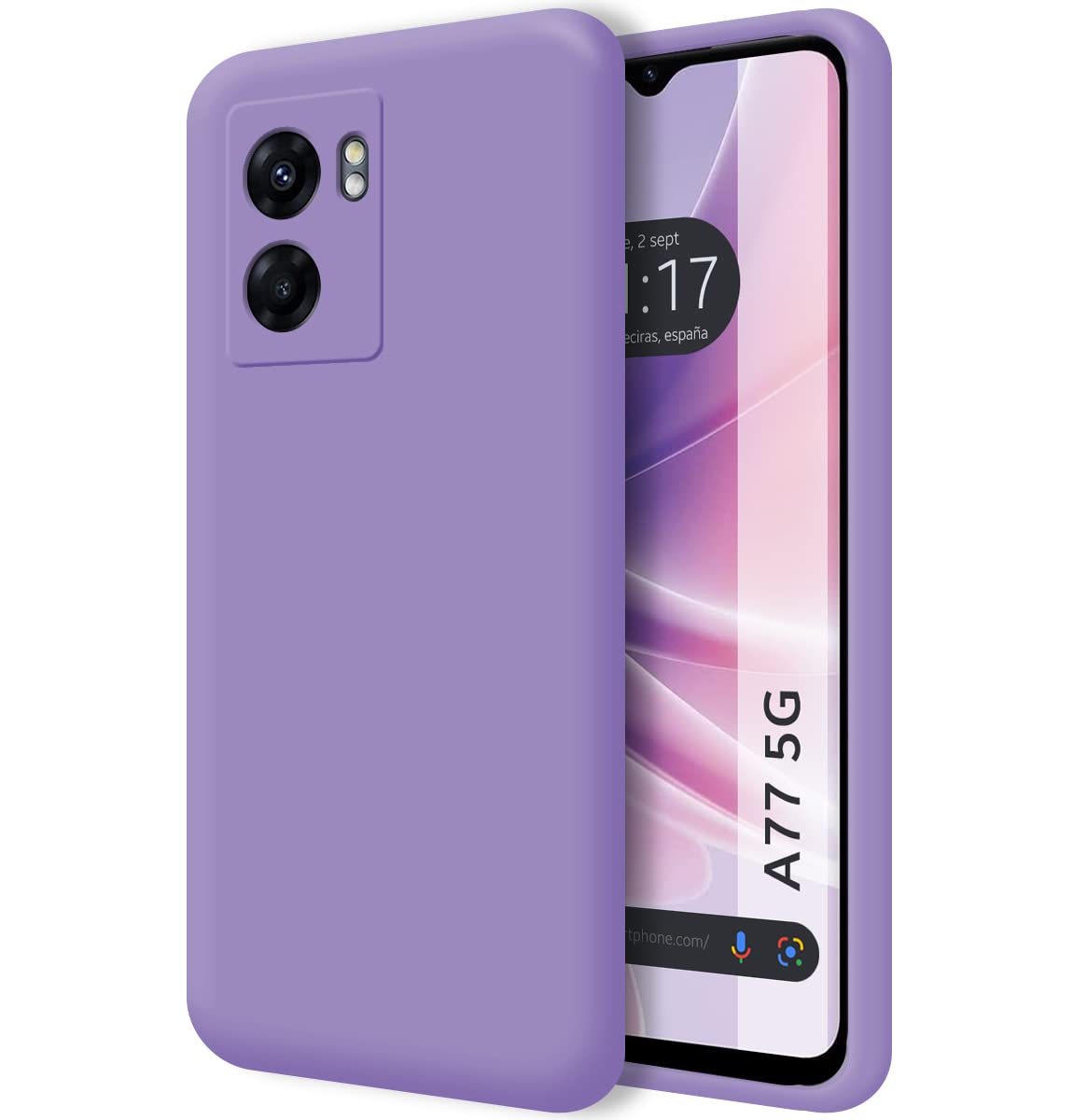 Tumundosmartphone Ultra Soft Liquid Silicone Case for OPPO A77 5G Purple