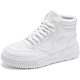 SPWAGYM Men's Fashion Sneakers High Top Skate Shoes Street Sneakers Casual Walking Thick Soled Board Shoes