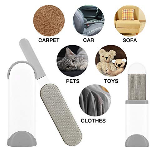 MOSHAY Pet Hair Remover Brush - Fur & Lint Removal Brush with Self-Cleaning Base - Dog & Cat Hair Remover for Furniture, Couch, Carpet, Bed, Car Seat, Clothing -Animal Fur&Dust Removal Tool