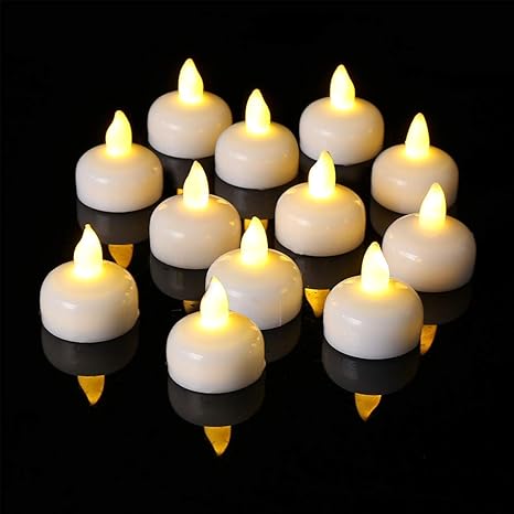 paquete de 24 velas flotantes impermeables led velas de te parpadeantes sin llama velas flotantes con pilas para centro de mesa de boda piscina y
